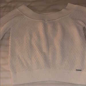 Off-Shoulder White Sweater